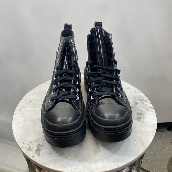 Converse Lugged Heel Platform Sneakers Women's 10 Black Patent Leather NIB - Picture 2 of 16